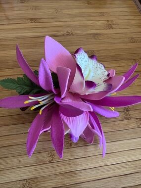 Vibrant Pink Purple Artificial Flower Clip